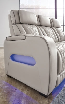 Boyington Gray Power Reclining Sofa and Loveseat
