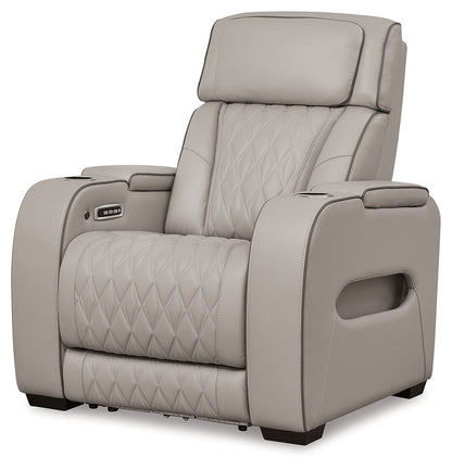 Boyington Gray Power Reclining Sofa and Recliner