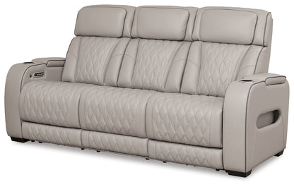 Boyington Gray Power Reclining Sofa and Recliner