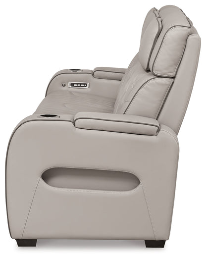 Boyington Gray Power Reclining Sofa and Recliner