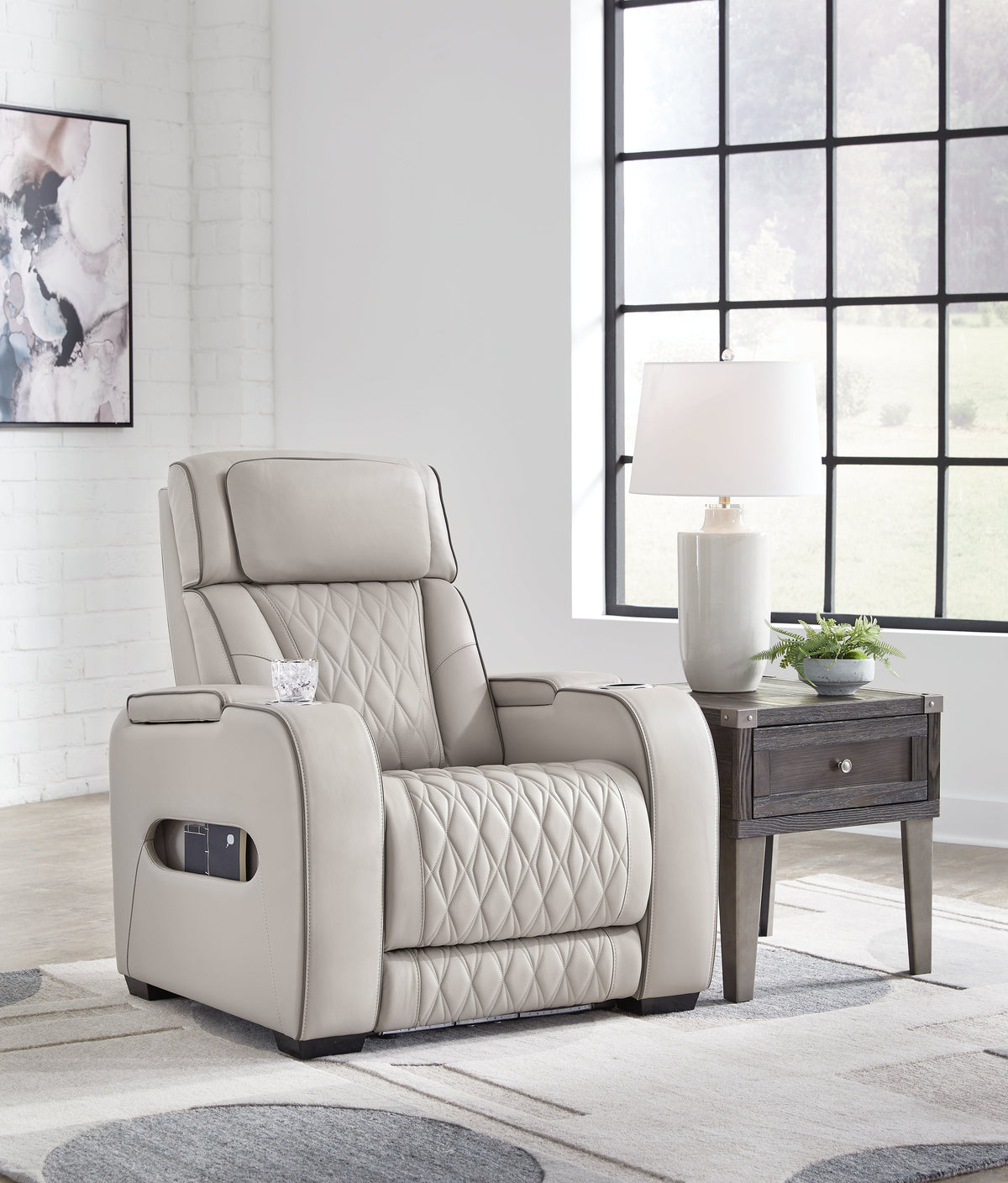 Boyington Gray Power Reclining Sofa and Recliner