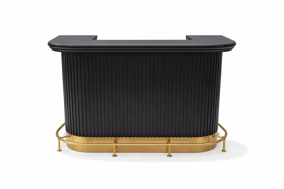 Prohibition Series 60" Bar Foot Rail - Brass