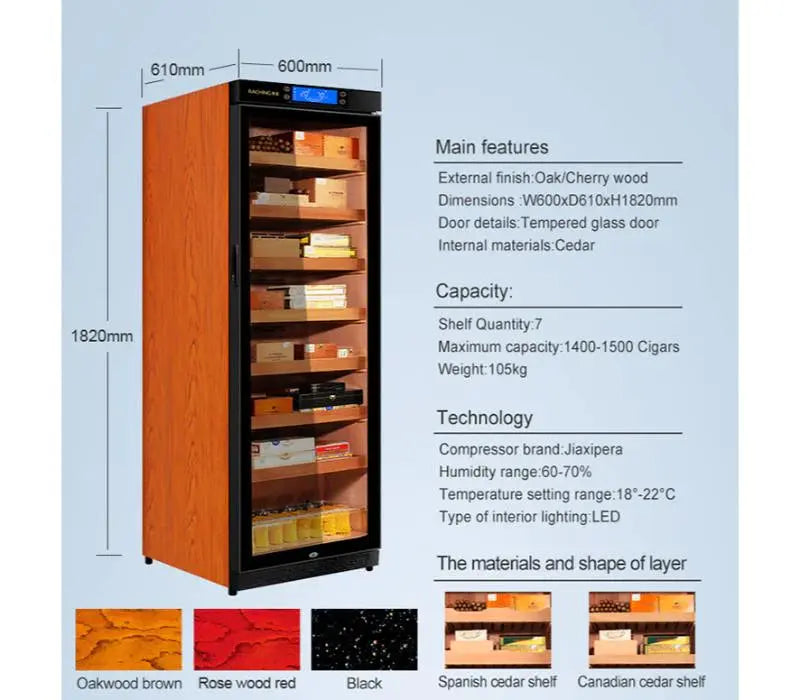 C380A Electronic Commercial Cigar Humidor Cabinet | 1,500 Cigars