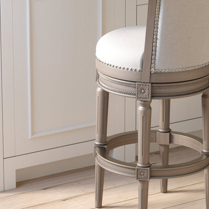 Charlotte Swivel Barstool in Weathered Grey