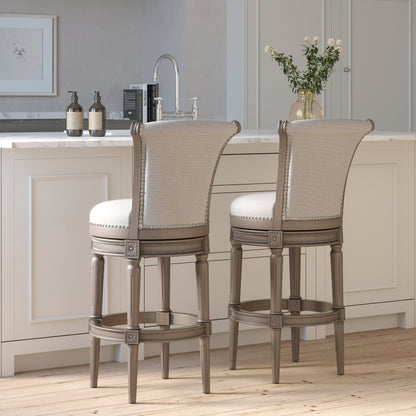 Charlotte Swivel Barstool in Weathered Grey