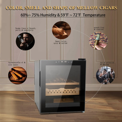 50L Cigar Humidor with 3-IN-1 Cooling, Heating & Humidity Control, 250 Counts Capacity Cigar Humidor Humidifiers with Constant Temperature Controller