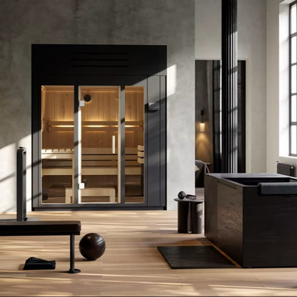 Kohler C1 Indoor 2, 3, 5-Person Graphite Gray Freestanding Alcove Design Sauna Kit