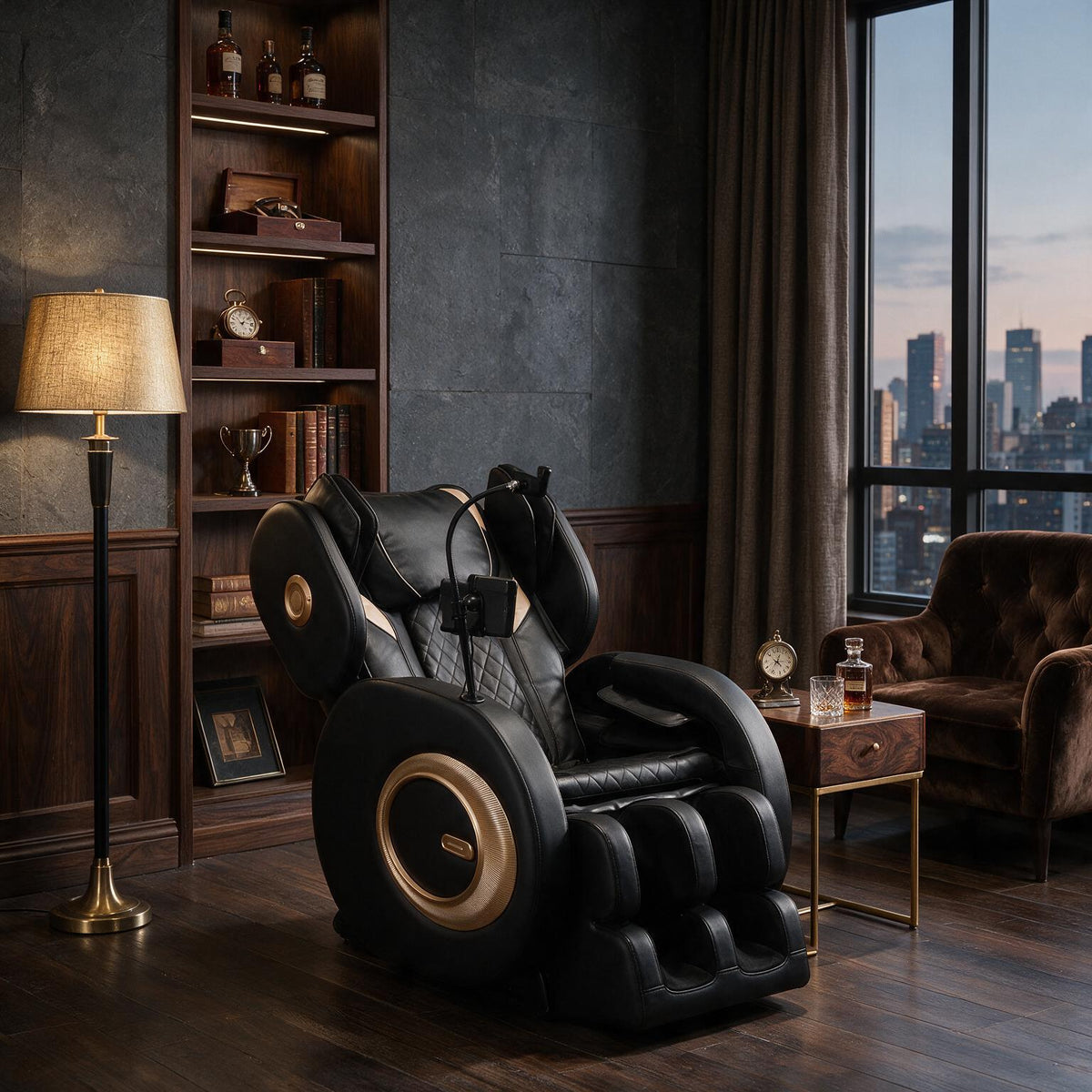 2025 Black Automatic Massage Chair Recliner with Zero Gravity and Full Body Air Pressure