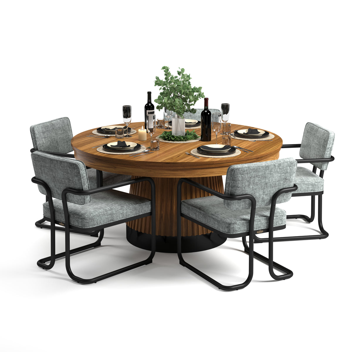 Poker Table Dining Top 60" Walnut