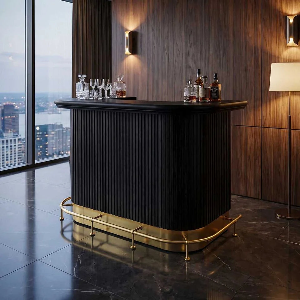 Prohibition Series 60" Cocktail Bar - Black