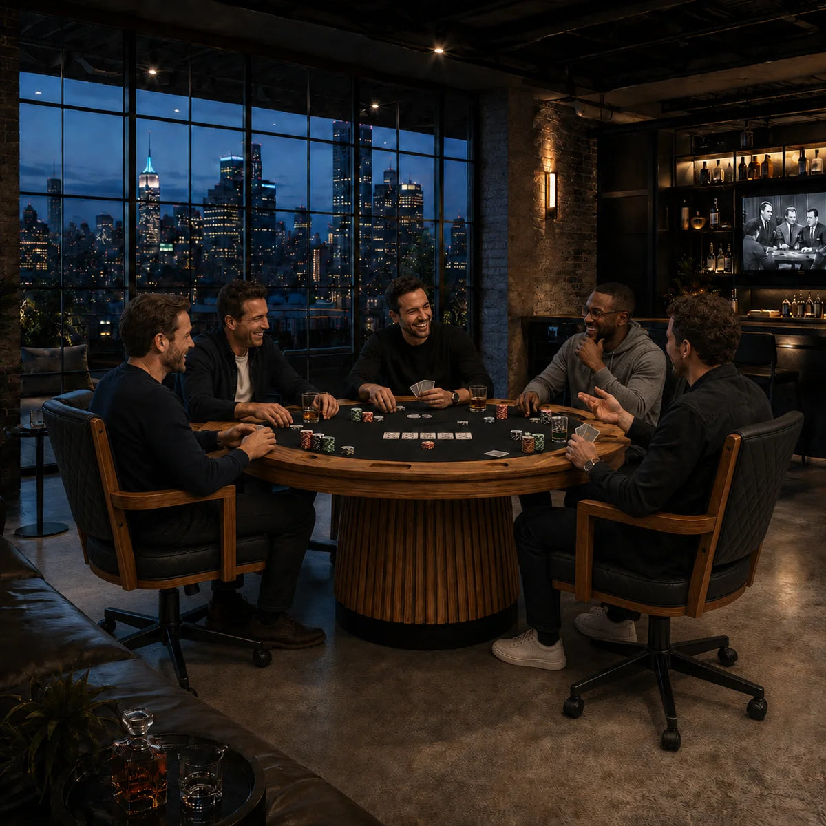 Poker Table Dining Top 60" Walnut