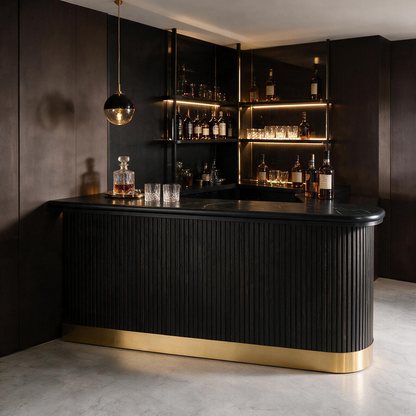 Prohibition Series 60" Cocktail Bar - Black
