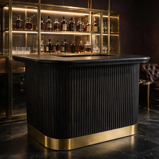 Prohibition Series 60" Cocktail Bar - Black