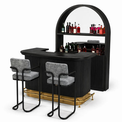 Prohibition Series 60" Cocktail Bar - Black