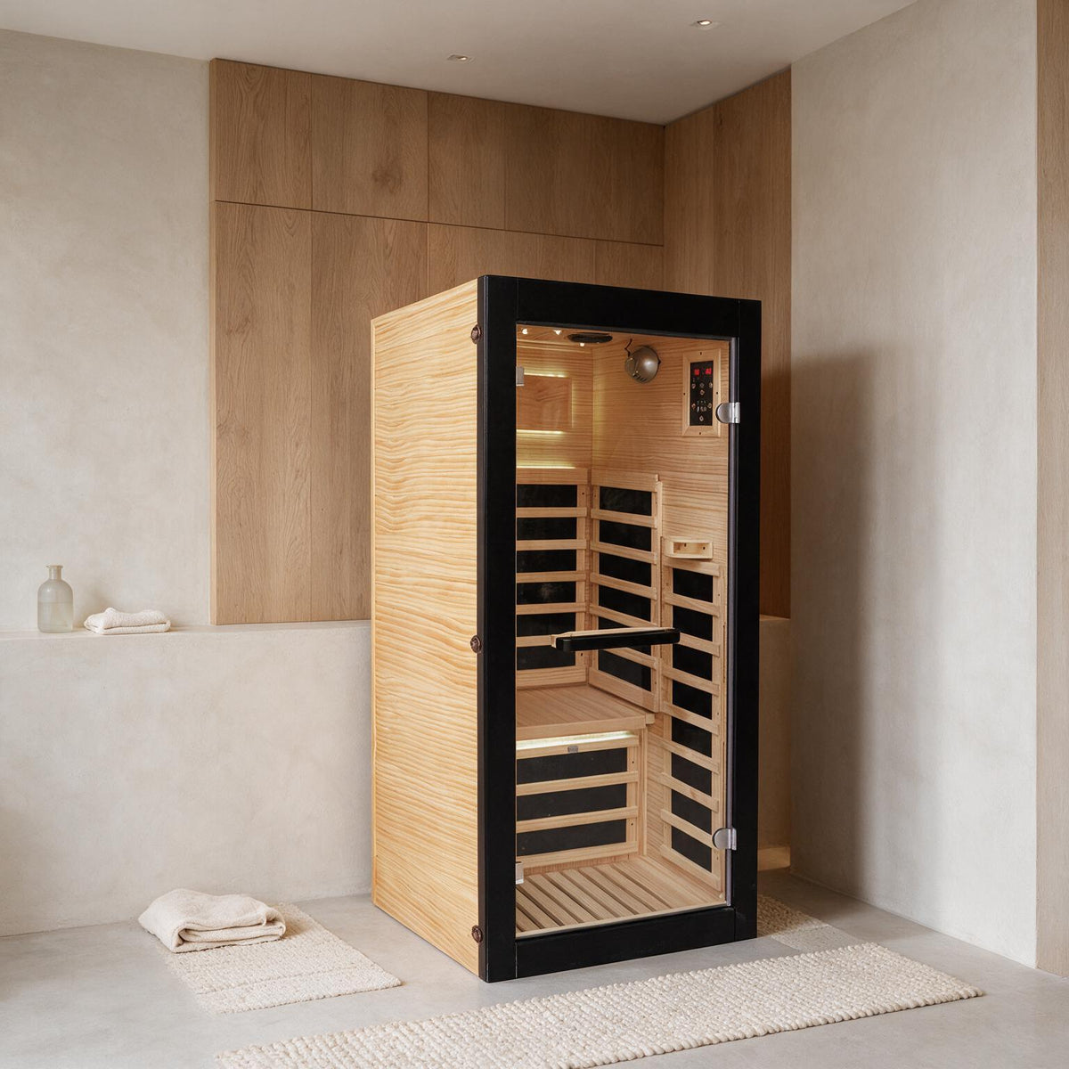 Thermora Solara Single-Person Chilean Pine Infrared Sauna Cabin