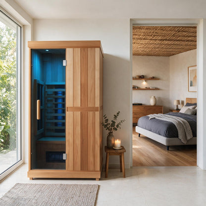 Finnmark FD-2 Full-Spectrum 2-Person Home Infrared Sauna With Built-In LCD Touchscreen Controller
