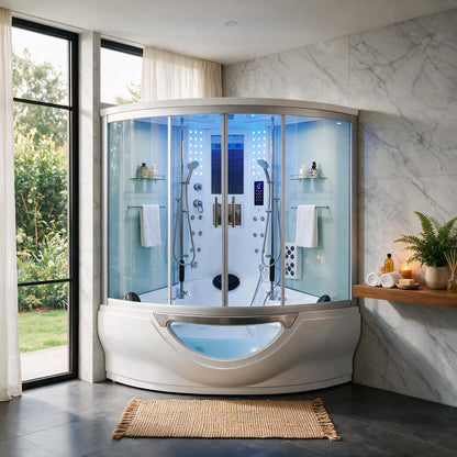 Maya Bath Platinum Superior Steam Shower With Foot Massager