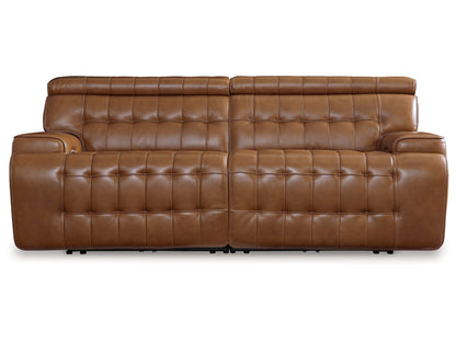Temmpton Chocolate 2-Piece Power Reclining Sectional Loveseat