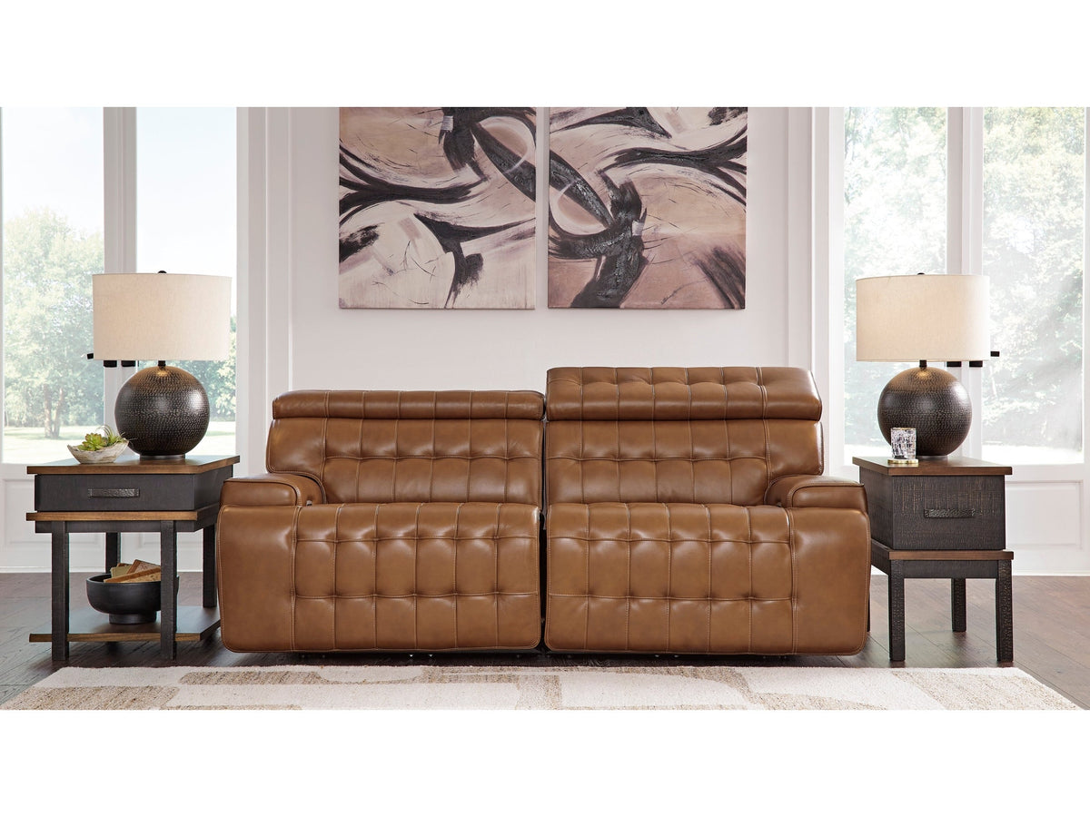 Temmpton Chocolate 2-Piece Power Reclining Sectional Loveseat