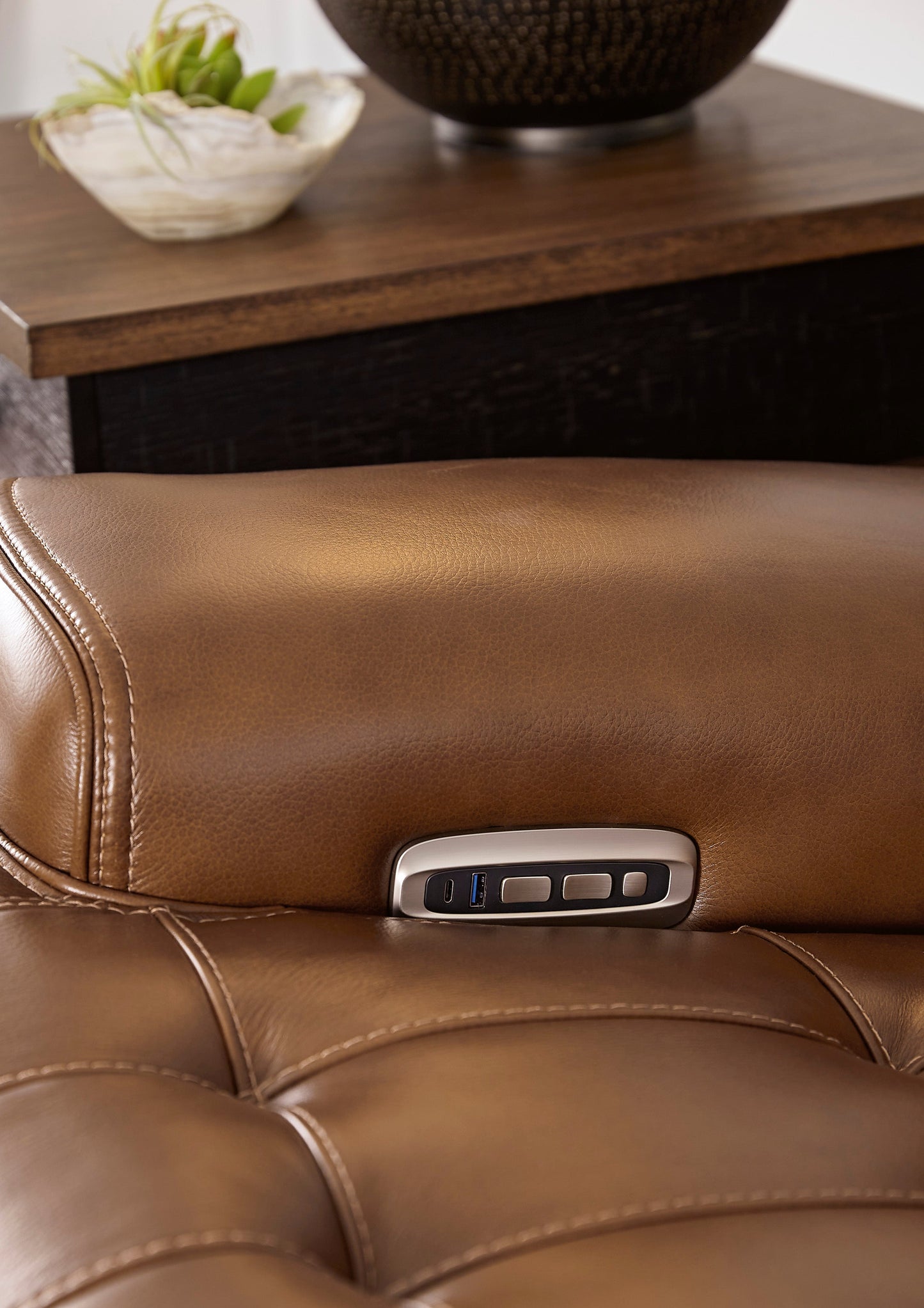 Temmpton Chocolate 2-Piece Power Reclining Sectional Loveseat