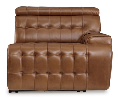 Temmpton Chocolate 3-Piece Power Reclining Sectional Loveseat with Console