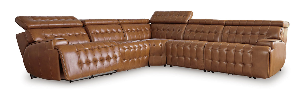 Temmpton Chocolate 5-Piece Power Reclining Sectional
