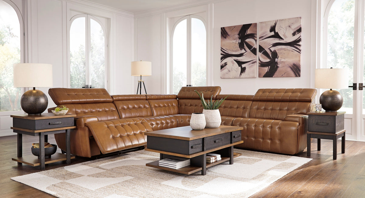 Temmpton Chocolate 5-Piece Power Reclining Sectional