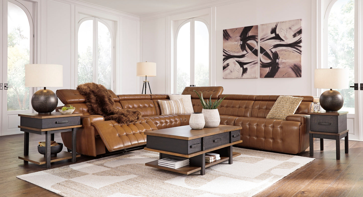 Temmpton Chocolate 5-Piece Power Reclining Sectional