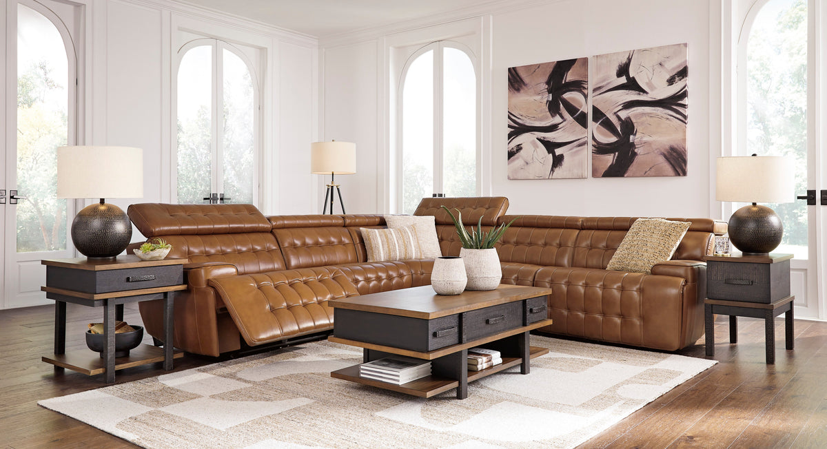 Temmpton Chocolate 5-Piece Power Reclining Sectional