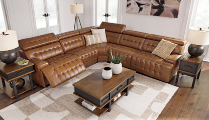 Temmpton Chocolate 5-Piece Power Reclining Sectional