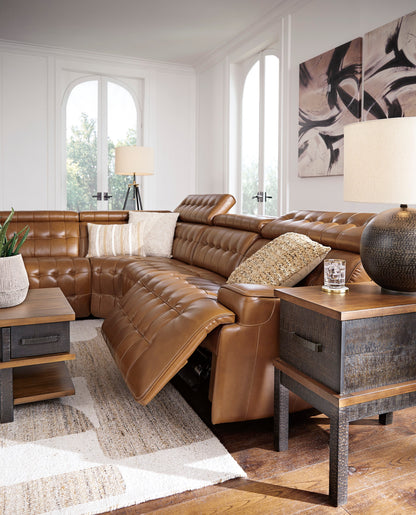 Temmpton Chocolate 5-Piece Power Reclining Sectional