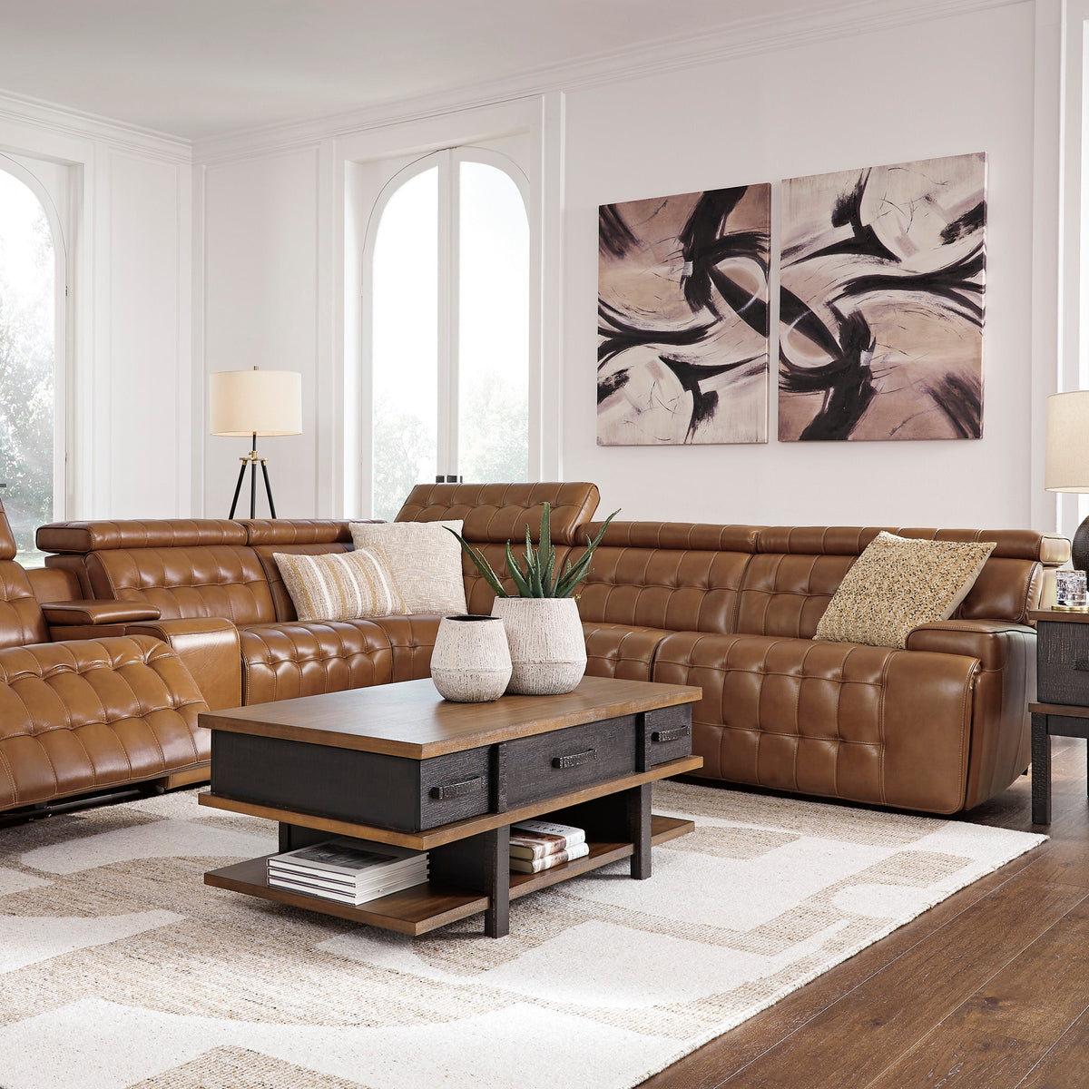 Temmpton Chocolate 6-Piece Power Reclining Sectional