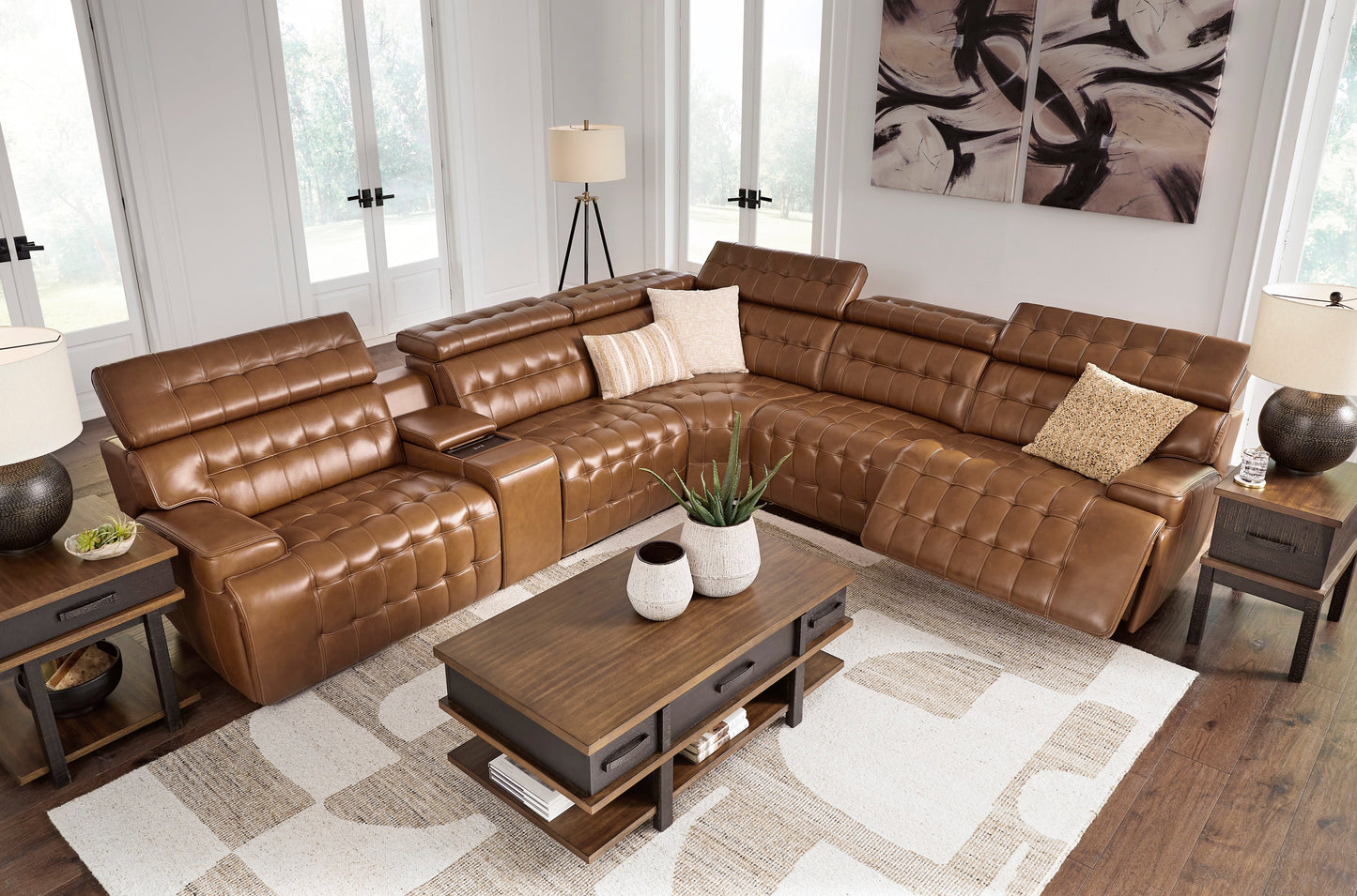 Temmpton Chocolate 6-Piece Power Reclining Sectional