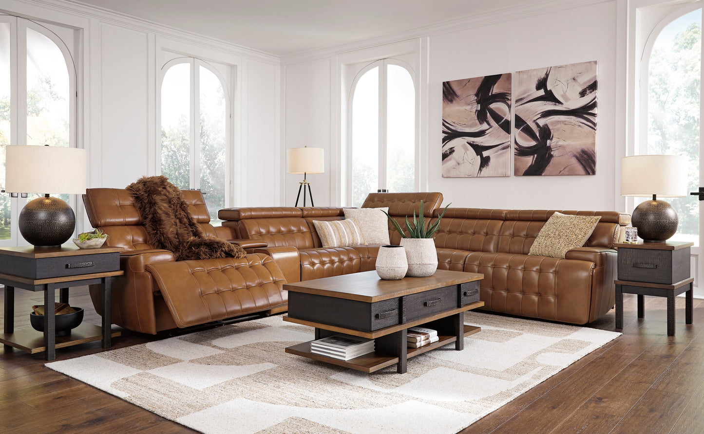 Temmpton Chocolate 6-Piece Power Reclining Sectional