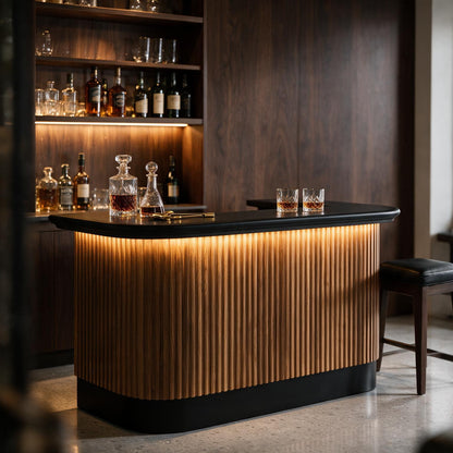 Prohibition Series 84" Cocktail Bar - Walnut