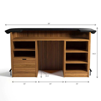 Prohibition Series 84" Cocktail Bar - Walnut