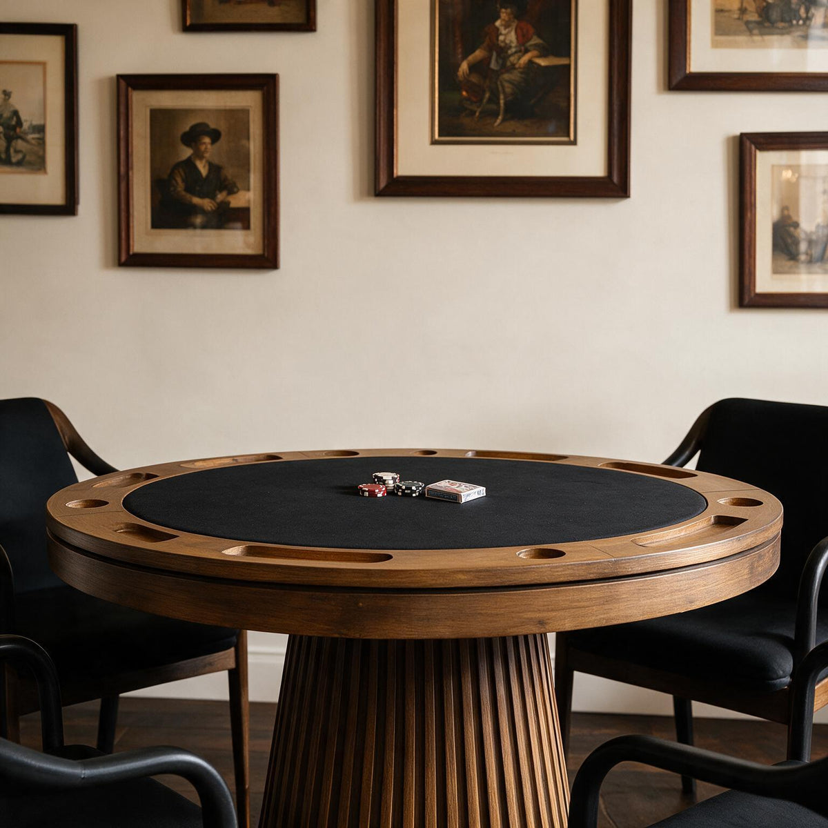 2 in 1 Poker Table  48" Walnut