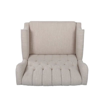 Push Back Recliner Chair Fabric Lounge Armchair Pushback Recliner with Rivet Decoration Wingback Single Sofa Chair with Padded Seat for Living Room, Bedroom 33.25D x 37.75W x 42.5H in