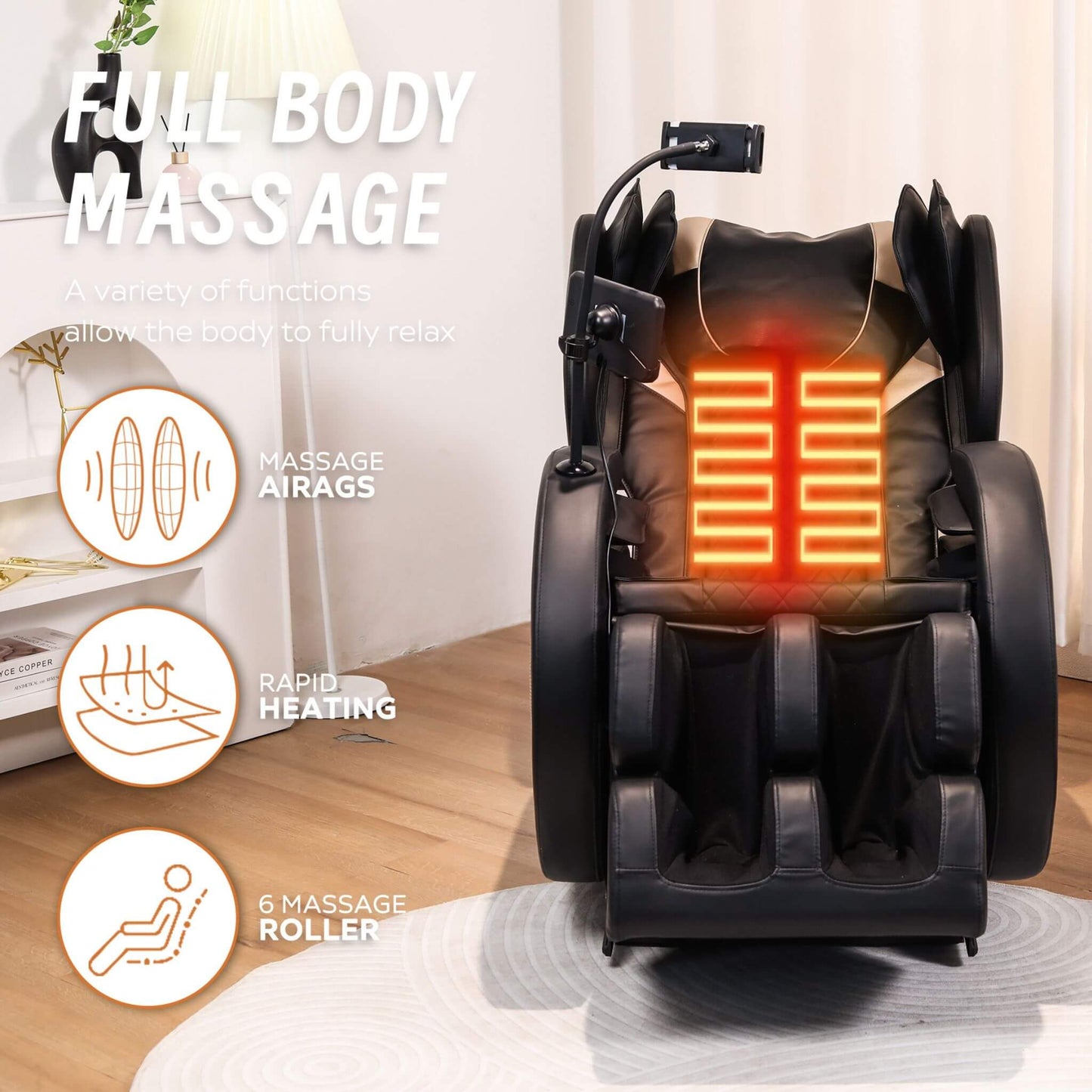 Airvana Tranquil Automatic Zero-Gravity Massage Recliner Chair With Full Body Air Pressure