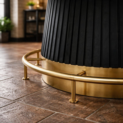 Brass Footrail  60" Table Black