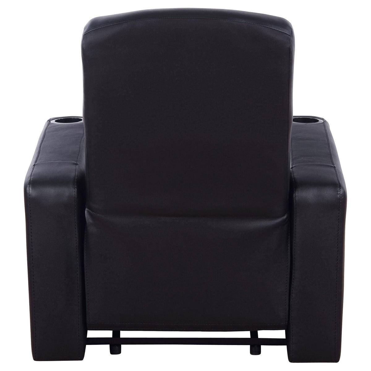 Upholstered Recliner With Cup Holder Comfort Lounge Chair - Black