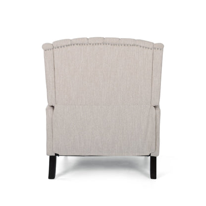 Push Back Recliner Chair Fabric Lounge Armchair Pushback Recliner with Rivet Decoration Wingback Single Sofa Chair with Padded Seat for Living Room, Bedroom 33.25D x 37.75W x 42.5H in