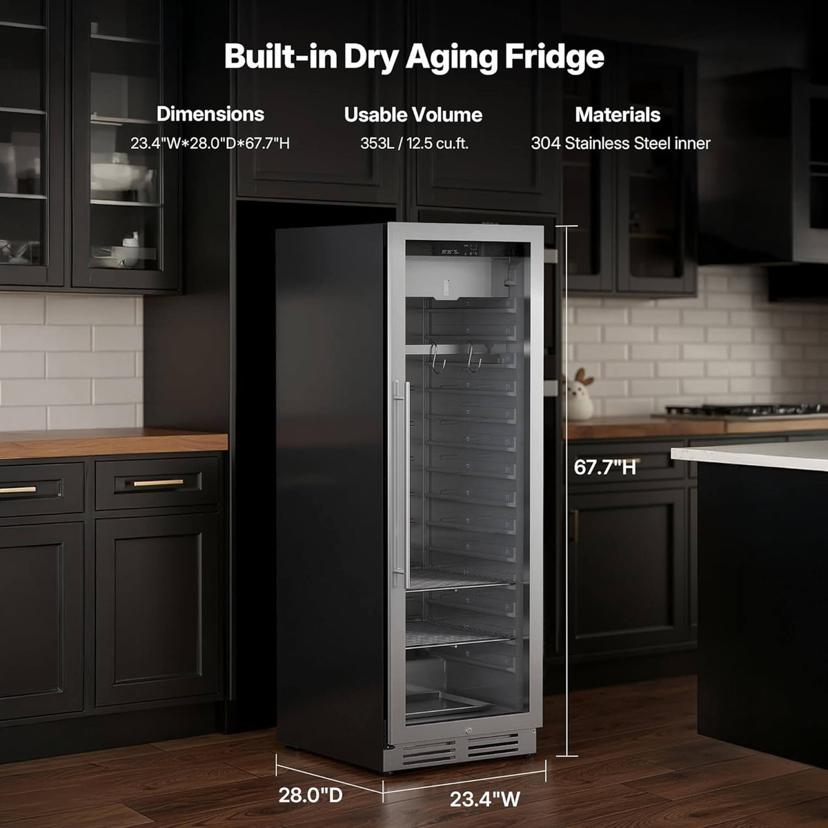 Commercial 12.5 Cu.Ft Dry Aging Fridge For Steaks, Beef, Lamb and Ham