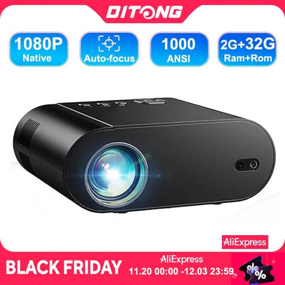 Projector 4K Android with Dual Wifi 6 and Bluetooth Auto Keystone Auto Focus Home Theatre HD Native 1080P Outdoor Movie