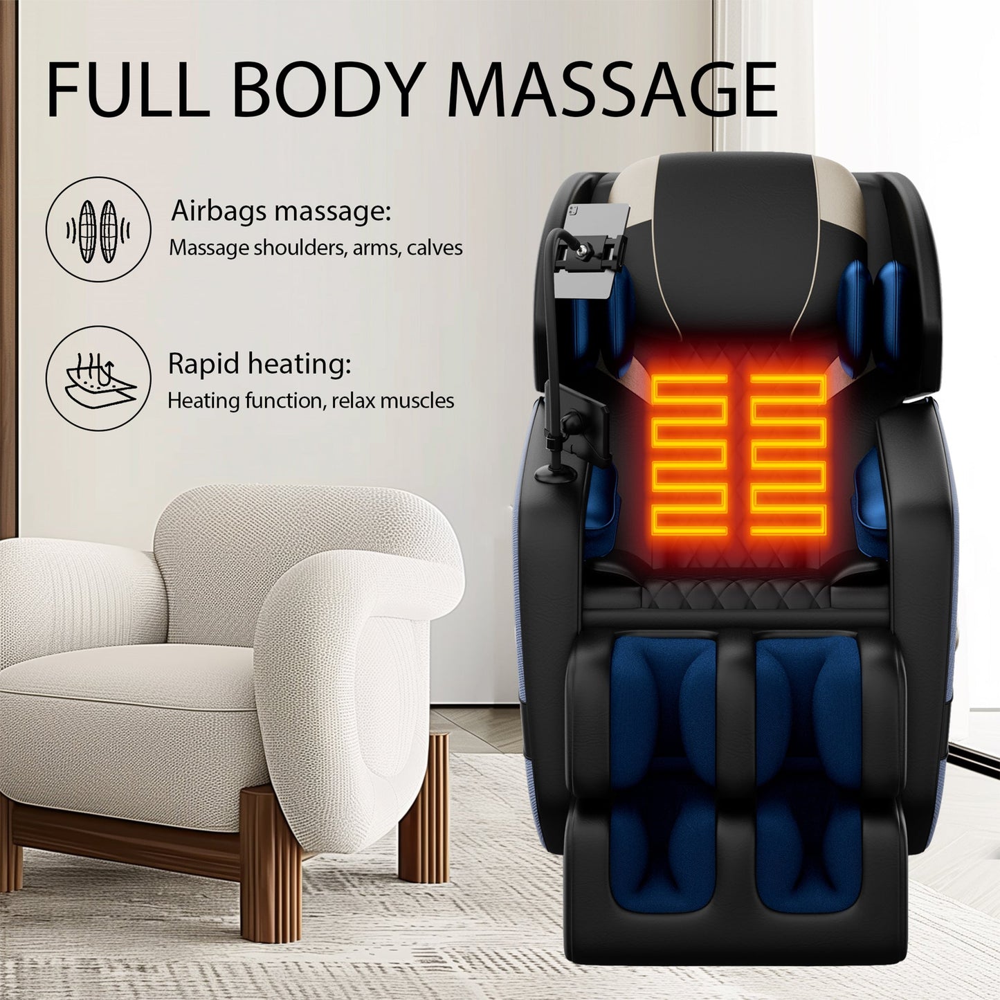 Airvana Imperium Full-Body Zero-Gravity Massage Recliner Chair With Ambient Lighting