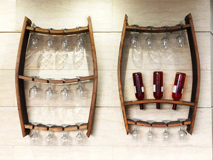 Whiskey & Wine Barrel Home Bar Set #2 — Bar Cabinet, Pub Table & Stools - Pub Set