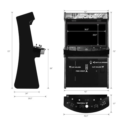 Full-Size Commercial Arcade Machine With Lightguns and Stools