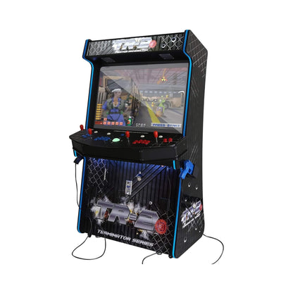 Full-Size Commercial Arcade Machine With Lightguns and Stools