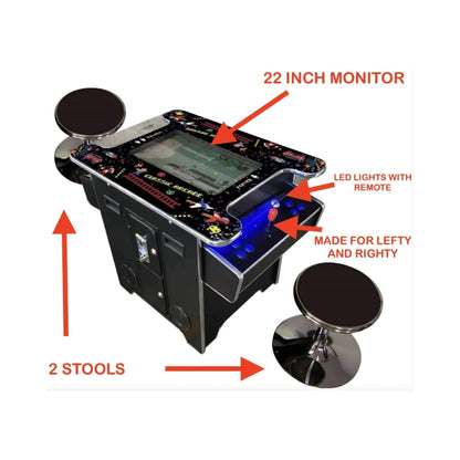 Full-Size Commercial-Grade 2-Player Retro Arcade Machine With 60 Games And Stools