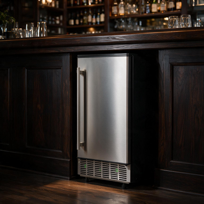 Free-Standing Built-In Undercounter Ice Maker-Silver